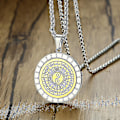 Miniatyrbilde 1 av 5: To-farget menns Tai Chi Yin Yang-anheng Bagua Bagua-amulett-kjede