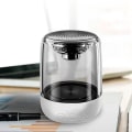 Pikkukuva 3 / 3: C7 Crystal Glaze Stereo Bluetooth-kaiutin LED-valoilla ja herätyskellolla (valkoinen)