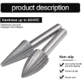 Miniatyrbillede 4 af 5: 6 stk. 6 mm dobbeltsnit tungsten roterende fræsere tungsten skaft arkivering/gravering/slibning bits til roterende