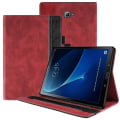 Miniatyrbild 1 av 2: Business Style PU-läderfodral för Samsung Galaxy Tab T580, automatisk viloläge/väckningsfunktion, fullständigt skyddande foliofodral (röd)
