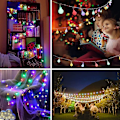 Miniatyrbild 4 av 5: Färgglada utomhuslampor, 12M 100 LED, julgransbelysning för festträdgård balkong och inomhus, jul, barnrum, fest,
