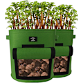 Miniatyrbild 1 av 5: 5 st plantpåse grönsak odla påse planteringssida odla krukor andningsbar trädgård planteringsbehållare för potatis, tomat, morot 1 gallon brun