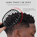 Pikkukuva 4 / 4: 2 in 1 Afro Twist -kampasetti, kiharakudokseen, dreadlockseihin, luonnolliseen tyyliin, hiusharja