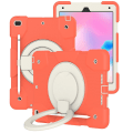 Miniatyrbillede 2 af 5: Nyt 360 roterende kickstand-etui til iPad Air 10,2 tommer 2019/2020 med skulderrem, kamerabeskyttelse（koralorange）