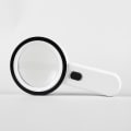 Miniatyrbillede 1 af 2: Ekstra stor håndholdt stærk forstørrelsesglas med 12 UV-lys hvid 1 stk