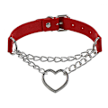 Miniatyrbillede 2 af 5: Punk Goth Hjerte Ring Choker Vintage Halskæde Krave Med Kæde Kvinder Smykker(3stk)