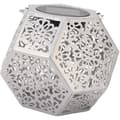 LED solcellslampor, IP44 vattentät silver polygon dekorativ solcellslampor för utomhusträdgård