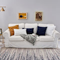 Miniatyrbilde 4 av 5: Marineblå putetrekk, sett med 2, marineblå 16 x 16 dekorative rutete putetrekk for 16 tommers sofa, sofa, sengputer