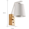 Miniatyrbillede 4 af 4: Led træ metal væglampe moderne enkel kreativ soveværelse seng lampe retro kreativ balkon solid wo