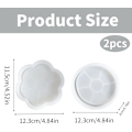 Miniatyrbilde 2 av 4: 2 stk. DIY silikonunderlagsform, silikonformer brett 12,3 cm/4,84 tommer, underlagsform