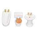 Miniatyrbillede 5 af 5: 3 stk. dukkehus miniature badeværelsessæt keramik simulation badekar toilet vask 1/24 dukkehus badeværelsesmøbler ren hvid