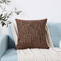 Miniatyrbilde 1 av 3: Dekorative pynteputer-trekk, sett med 2 putetrekk i lin med tekstur for sofa, lenestol, stue, 16x16 tommer, mørk kaffe