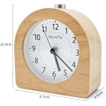 Miniatyrbild 3 av 5: Batteridriven väckarklocka med snoozefunktion, reseväckarklocka i trä, upplyst väckarklocka, tyst analog väckarklocka utan tickande visare, stigande ljudlarm - L