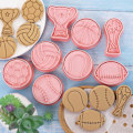 Miniatyrbilde 4 av 5: Biscuit Baking Stencils 3d Pastry Cutters Set Reusable Pressable Biscuit Stencil
