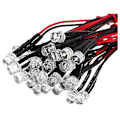 Pikkukuva 1 / 3: 20cm 12v johdotettu valoa lähettävä diodijohdotus LED eräkoko: 5mm litteä yläosa väri: punainen määrä: 10 kpl