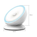 Miniatyrbillede 3 af 5: Led natlys sensor magnet roterende base krop induktion lampe til hjem trappe gang, wuzhou (hvidt lys)