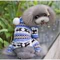 Miniatyrbillede 4 af 5: Varmt kæledyr sweater hund hættetrøje turtleneck sweater hvalp kat hætte bomuld varm （Blå S）