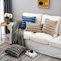 Miniatyrbilde 4 av 5: Set med 2 svarte putetrekk Rustikk lin dekorative firkantede pynteputer 16x16 tommer for sofa sofadekorasjon