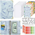 Miniatyrbild 1 av 5: A6-pärm Budgetplanerare, Konstläder Anteckningsbok Med 12 Pärmfickor, Anteckningsböcker (Lila)