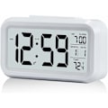 Miniatyrbild 1 av 5: Väckarklocka, Liten Digital Väckarklocka, 5,1\" LCD-skärm med Snooze Datum Kalender, Temperatur Larmskärm, Lätt att Installera (Vit??)