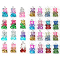 Pikkukuva 4 / 5: Värikkäät Gummy Charms Karhu Riippuva Glitter Hartsi Karhu Charms Gummy Bear Helmet Charms Kaulakoru Charms（45PCS，Väri Glitter）