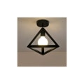 Miniatyrbild 1 av 5: Bur Korg Taklampa Industriell Metall Triangel Hängande Lampa för Vardagsrum Café Svart - Svart DRIVE