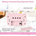 Miniatyrbillede 4 af 5: PinkDigital Alarmur, Sengelampe, LED-Displayure med Justerbar Snooze 12/24Hr, Temperatur, Dato, Timer, Lysstyring Bærbare Alarmure til Soveværelset