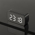 Miniatyrbild 5 av 5: LED-spegel digital väckarklocka stor tidsvisning bordsväckarklocka trådlös högtalare subwoofer musikspelare Bluetooth-stöd (vit)