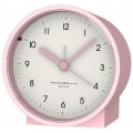 Miniatyrbild 1 av 5: Batteridriven analog väckarklocka, tyst, icke-tickande, ökande pip, snooze-funktion (rosa)