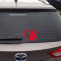 Miniatyrbillede 4 af 4: 2 stk. Bilsticker - Pote design med et sort hjerte.