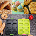 Miniatyrbillede 4 af 5: Mini bageplade, Pain au Lait form franskbrødsform 8 gitter silikone brødform 2 stk Muf