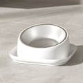 Miniatyrbillede 4 af 5: Katteskåle hævet hældning anti-opkast og spild, hundeskåle rustfrit stål, katteskål til indendørs katte（hvid)