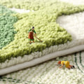 Miniatyrbillede 3 af 4: Skridsikker bademåtte, grønt blad badeværelsesgulvmåtte super blød og vandabsorberende, mikrofiber badeværelsestæppe