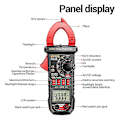 Miniatyrbillede 5 af 5: Clamp Meter Digital Multimeter Strøm 4000counts Amperemåler Spændingstester（Sort）