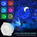 Miniatyrbillede 2 af 5: 6 farver Ocean Waving Light Stary Sky Projektor Led Nebula Cloud Natlys 360 graders rotation Natlyslampe til børn（Hvid）