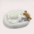 Miniatyrbild 3 av 5: Söta simulering sovande katt/hund plyschdocka med bo andas fluffig katt/hund（A）