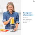 Miniatyrbillede 3 af 5: Blender - NUTRIBULLET - NB606DG - 600 W - 2 inkluderede kopper 700 ml og 500 ml - Grå - BPA-fri Grå