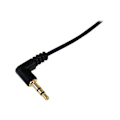 Miniatyrbillede 2 af 4: 30 cm tyndt 3,5 mm højrevinklet stereolydkabel - STARTECH - M/M - Sort - højrevinklet stik