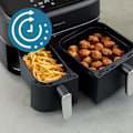 Miniatyrbillede 5 af 6: Fritøsefritter PHILIPS - Airfryer NA351/00 - Dobbelt beholder 9L - 8 tilberedningsprogrammer - 2750W Svart silver