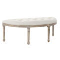 Pikkukuva 1 / 4: Classic Padding Half-Moon Bench Wood and Polyester Beige beige