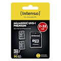 Pikkukuva 2 / 2: Micro SD -muistikortti sovittimella INTENSO 32 Gt x 2