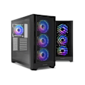 Miniatyrbillede 1 af 6: Nox Hummer PLASMA Mid Tower ARGB Frontal Udskiftelig og Tempereret Glas USB-C Sort