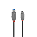 Pikkukuva 2 / 3: Lindy Anthra Line - USB-kaapeli - USB-C (M) - USB Type B (M) - USB 3.2 Gen 1 - 1,0 m - pyöreä, kaksisuuntainen - Schwarz () -