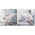 Miniatyrbild 1 av 2: Tableaux - DEKODONIA - Bailarine - 100 x 100 cm - Set om 2 - Samtida väggdekor Dansös (Bailarina)