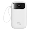 Pikkukuva 2 / 6: Baseus - Qpow Pro+ ulkoiset akut (P10055003223-00) - Lightning, 2x Type-C, USB, 22,5W, 10000mAh, Type-C kaapeli, 30cm - Valkoinen