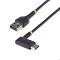 Pikkukuva 1 / 4: StarTech.com 1 m USB A–USB C -kaapeli - Musta USB C -latauskaapeli - Vankka aramidikuitu - USB-C 2.0-3A pikalaturi