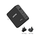 Pikkukuva 1 / 4: UNITEK USB-C / USB-A PD 3.1 GaN 140 Wattin verkkolaturi - Musta Svart