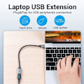 Miniatyrbillede 4 af 6: Type-C til USB 3.0 adapter, med OTG-funktion, 5 Gbit/s, Gaming, flettet bomuld - Vention (CCXHB) - Grå