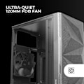 Miniatyrbillede 3 af 3: Mars Gaming MC-1500, kompakt MicroATX-etui, sidevindue af hærdet glas, geometrisk total-mesh frontdesign, 1x