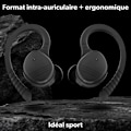 Pikkukuva 5 / 6: T'nB - Langattomat kuulokkeet, Bluetooth-urheilukuulokkeet, in-ear, kosketusohjaus, 30 tunnin akunkesto, integroitu mikrofoni - musta
